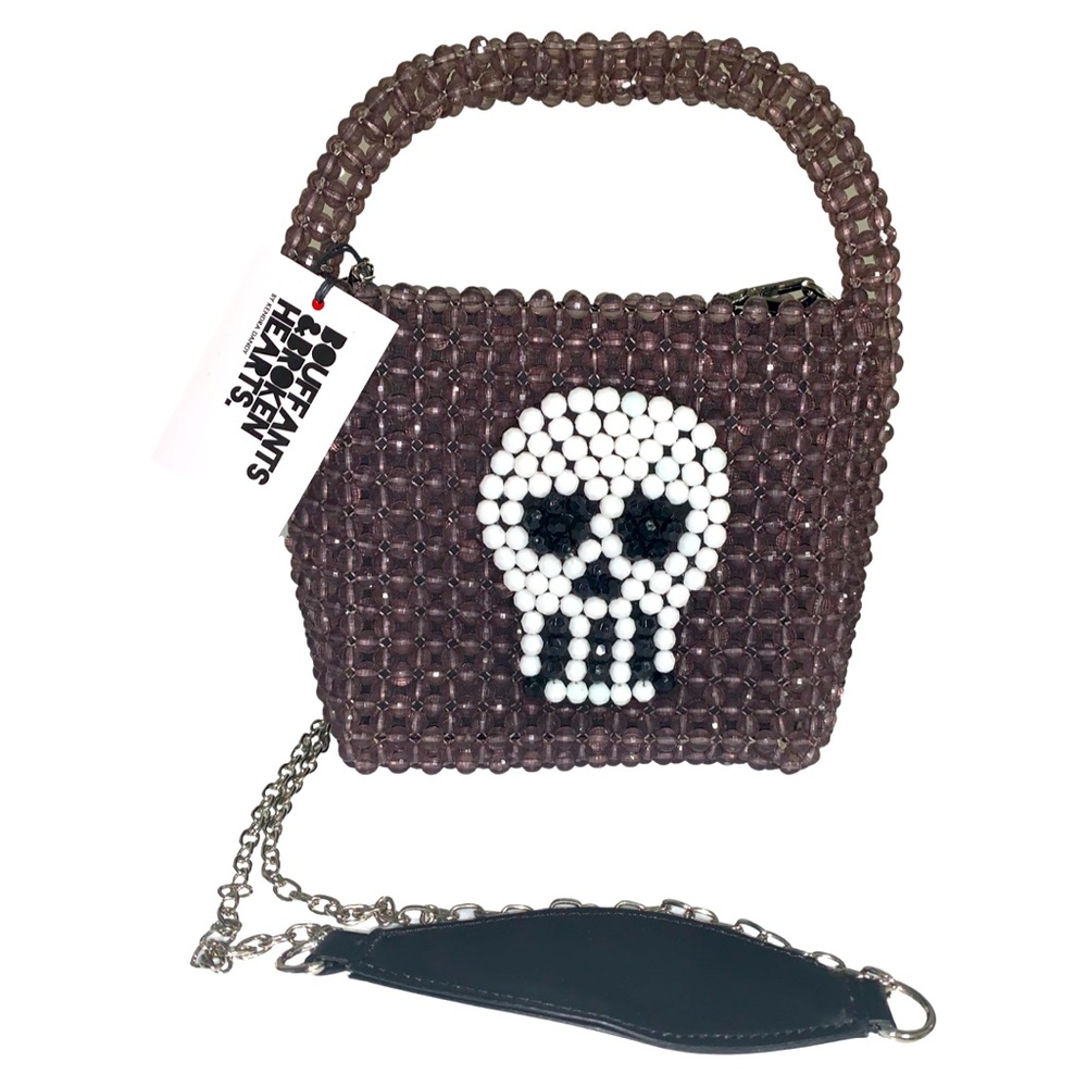 NWT Bouffants & Broken Hearts TikTok Viral Beaded Skull Purse